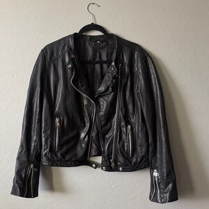 Topshop Classic Black Leather Jacket